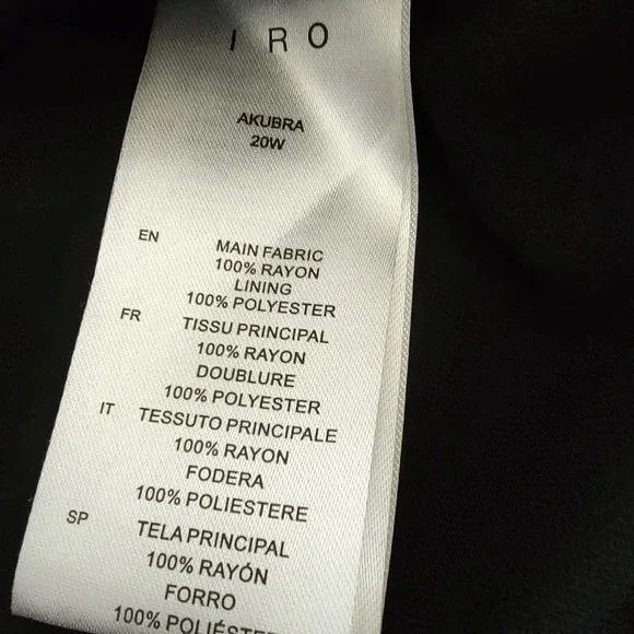 IRO Akubra One-Shoulder Abstract Printed Black Mini Dress Sz 36 - Picture 9 of 10